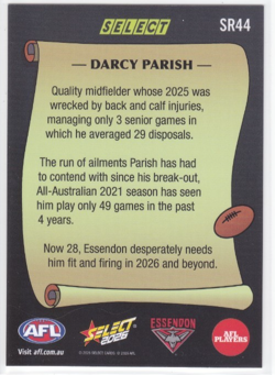 2026 Select AFL Footy Stars - Darcy Parish Essendon Rewind Limited Edition SR44 - Image 2
