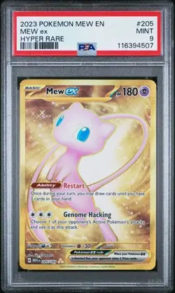 2023 POKEMON MEW EN-151 #205 MEW ex HYPER RARE PSA 9 MINT - Image 1