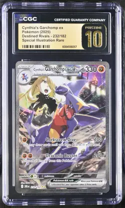 Pokemon TCG Cynthia's Garchomp ex SIR 232/182 Destined Rivals CGC Pristine 10 - Image 1