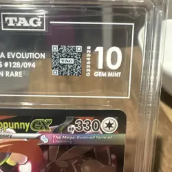 Mega Lopunny EX Pokemon Mega Evolution Phantasmal Flames 128/094 SIR TAG 10 - Image 2