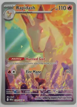 RAPIDASH 189/182 ILLUSTRATION RARE DESTINED RIVALS POKEMON NEAR MINT - Image 1