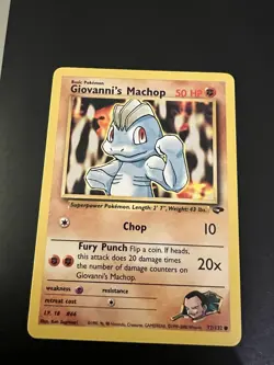 Giovanni’s Machop 72/132 Gym Challenge Unlimited Common NM - Image 1