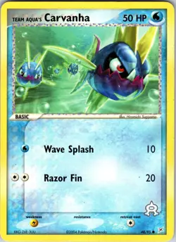 Team Aqua's Carvanha - 48/95 Team Magma vs Team Aqua Pokemon TCG NM Normal - Image 1