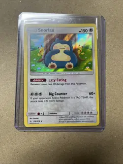 Pokemon Snorlax Holo Rare Sm-Unbroken Bonds 158/214 HP150 Lazy Eating Ability - Image 1