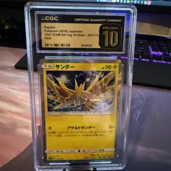 2019 POKEMON JPN TAG TEAM GX: TAG ALL STARS - HOLO ZAPDOS CGC 10 PERFECT - Image 1