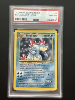 Pokemon TCG 2000 Neo Genesis 5 Feraligatr Holo PSA 8 - Image 1