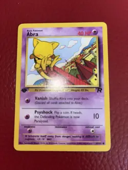 Pokemon Card Abra Team Rocket 1st Edition Common 49/82 Near Mint - Image 1