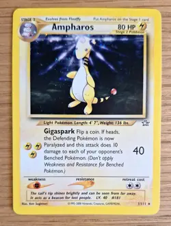 Ampharos Neo Genesis 1/111 Pokemon Holo Rare Pokemon WOTC TCG VINTAGE NM - Image 1