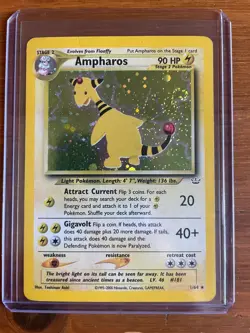 Pokemon Ampharos holo Neo Revelation 1/64 2001 Wizards MP - Image 1