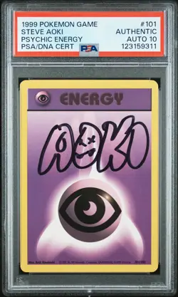 1999 POKEMON GAME #101 PSYCHIC ENERGY PSA AUTHENTIC AUTO 10 - Image 1