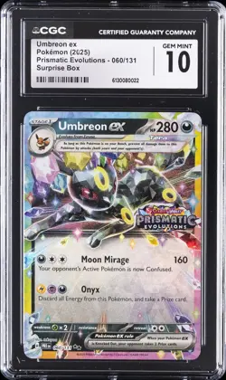2025 PRISMATIC EVOLUTIONS-SURPRISE BOX #060/131 POKEMON CGC 10 GEM MINT - Image 1
