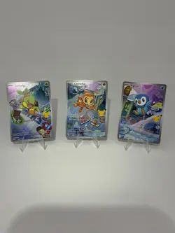 Pokemon First Partner Illustration Collection Promo Set 40-42 Turtwig Chimchar - Image 1