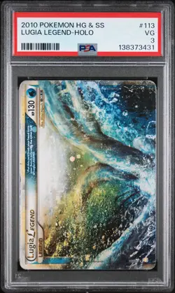 2010 POKEMON HEARTGOLD & SOULSILVER #113 LUGIA LEGEND-HOLO PSA 3 - Image 1