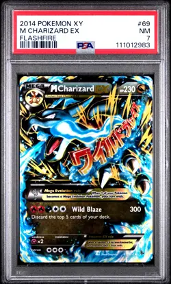 2014 POKEMON XY FLASHFIRE #69 M CHARIZARD EX PSA 7 - Image 1