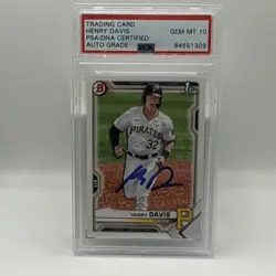Bowman 2021 Draft Henry Davis 1st Bowman Autograph Rookie BD-48 PSA 10 Pirates - Image 1