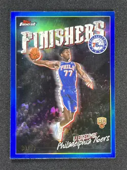 2025-26 Topps Finest Vj Edgecombe #FI-10 Blue Refractor Finishers Rookie RC /99 - Image 1