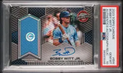 2023 TOPPS CHROME AUTHENTICS GAME USED JERSEY AUTO BOBBY WITT JR. PSA 10 /99 - Image 1