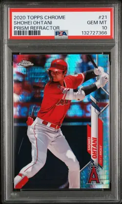 2020 Topps Chrome #21 Shohei Ohtani Prism Refractor PSA 10 - Image 1