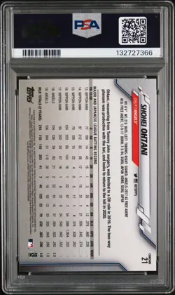 2020 Topps Chrome #21 Shohei Ohtani Prism Refractor PSA 10 - Image 2
