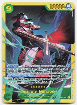 Dracule Mihawk Secret Rare OP14-119 The Azure Sea's Seven One Piece Near Mint - Image 2