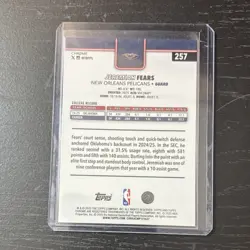 Topps 2025-26 Chrome X-Fractor Rookie Jeremiah Fears #257 New Orleans Pelicans - Image 2