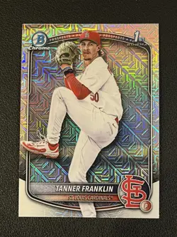 Tanner Franklin 2025 Bowman Chrome Draft Mojo Refractor 1st Bowman Cardinals - Image 1
