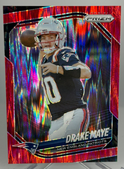 2025 Panini Prizm - Drake Maye #165 Red Flash Prizm - Image 1