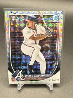 Drake Baldwin 2025 Bowman Chrome #75 Geometric Refractor [#221/499] Rookie (RC) - Image 1