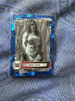 WWE Topps Chrome 2025 Blue Sapphire Parallel Nikki Cross 75 Wrestling Card - Image 1