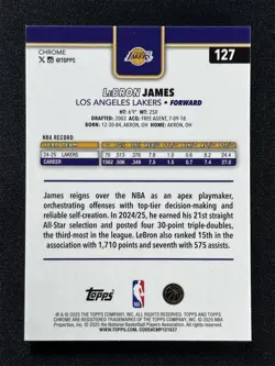 2025-26 Topps Chrome Basketball LeBron James #127 Image Variation Lakers &04012 - Image 2