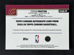 2025-26 Topps Chrome Tyrese Proctor #TCAR-TP Purple Geometric Rookie RC Auto /75 - Image 2