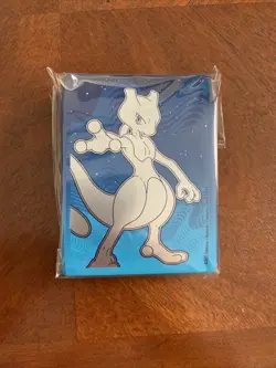 Official POKEMON GO TCG ETB Mewtwo 65 Standard Card Sleeves Blue Brand NEW USA! - Image 1