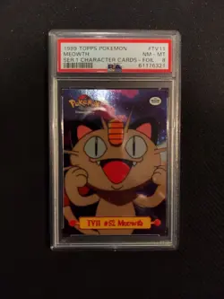 PSA 8 Meowth Character Card Foil 1999 Topps Pokemon - Image 1