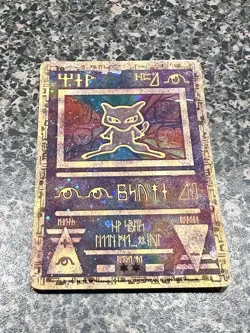Ancient Mew Pokemon Movie Promo Double Holo Foil Rare 1999-2000 Card Crease - Image 1