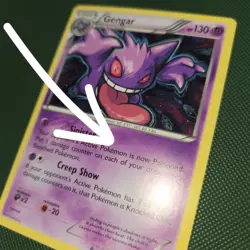 HEAVY HOLO BLEED Gengar 60/162 XY Breakthrough Cosmos 2015 Nintendo Pokemon Card - Image 1