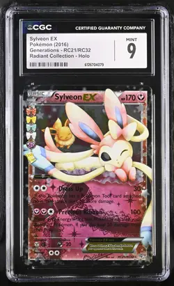 CGC 9 MINT Sylveon EX 2016 Generations RC21/RC32 Radiant Collection Pokemon Card - Image 1