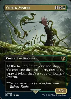 MTG Compy Swarm - Borderless, Light Play, English Universes Beyond: Jurassic Wor - Image 1