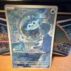 Pokemon TCG Mantyke Holo Illustration Rare SV04 Paradox Rift 189/182 30 HP Eng - Image 1
