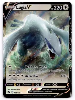 Lugia V 138/195 Silver Tempest Ultra Rare Full Art Pokemon TCG SwSH - Image 1