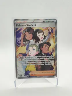 Pokemon Paldean Student 231/091 Paldean Fates Ultra Rare Full Art Trainer - Image 1