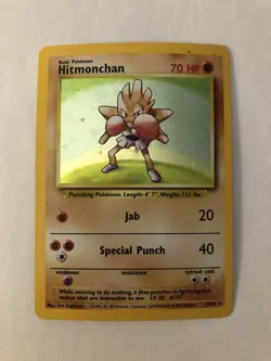 Pokemon TCG Hitmonchan Base Set 7/102 Holo Unlimited - Image 1