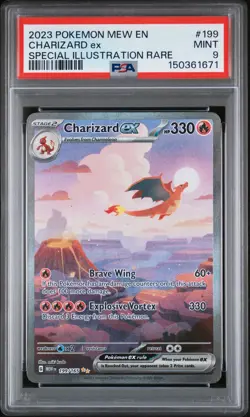 2023 POKEMON MEW EN-151 SPECIAL ILLUSTRATION RARE #199 CHARIZARD EX PSA 9 - Image 1