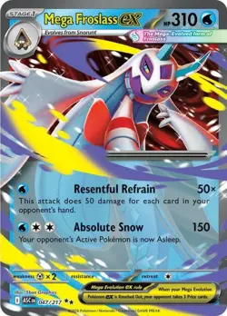 Slightly Played, English - 1 x Pokemon Mega Froslass ex - 047/217 - Double Rare - Image 1