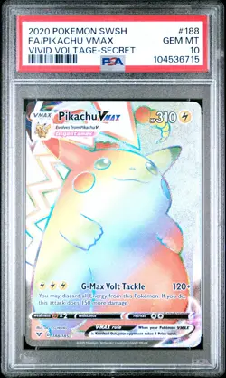 Pikachu Vmax 188/185 Secret Vivid Voltage Pokemon PSA 10 *715 - Image 1