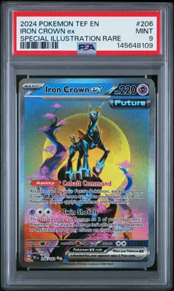 Iron Crown EX 206/162 Special Illustration Rare Pokemon PSA 9 *109 - Image 1