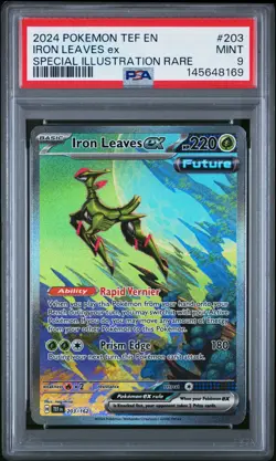 Iron Leaves EX 203/162 Special Illustration Rare Pokemon PSA 9 *169 - Image 1
