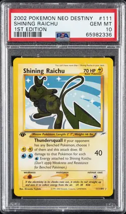 2002 POKEMON NEO DESTINY 1ST ED #111 SHINING RAICHU PSA 10 - Image 1