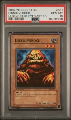 2002 Yu-Gi-Oh! Dissolverock LOB 1st Edition Common PSA 10 - Image 1