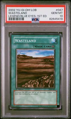 2002 Yu-Gi-Oh! Wasteland LOB 1st Edition Common PSA 10 - Image 1