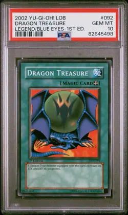 2002 Yu-Gi-Oh! Dragon Treasure LOB 1st Edition Common PSA 10 - Image 1